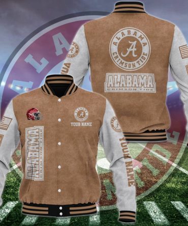 Alabama Crimson Tide Baseball Jacket Custom Your Name, Sport Jacket, Football Fan Gifts Ehivm-53488