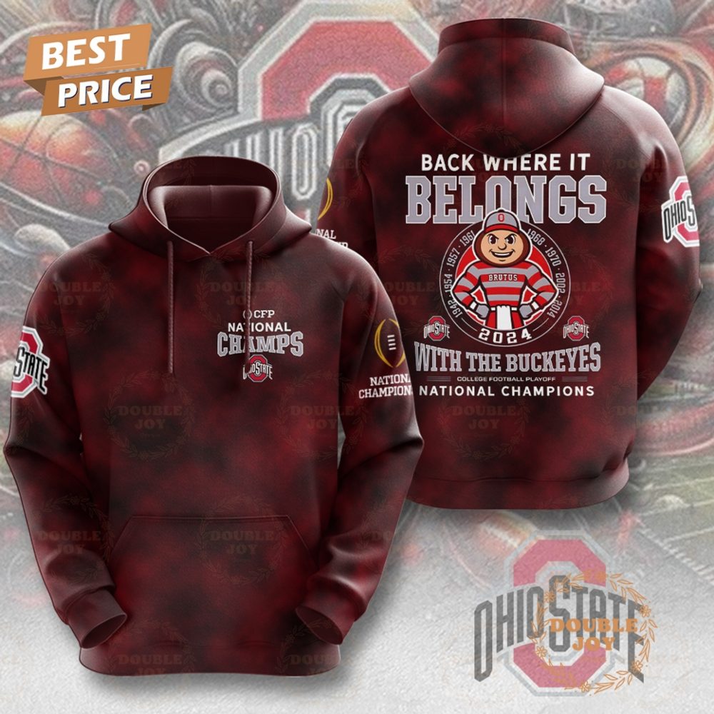 Back Where It Belongs With The Ohio State Buckeyes Ncaa 2024 College Football Playoff National Champions T-Shirt, Hoodie - Image 2