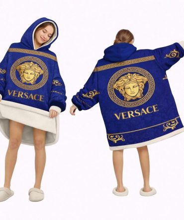 Bleu Versace Blanket Hoodie , Cozy Wearable Blanket Hoodie