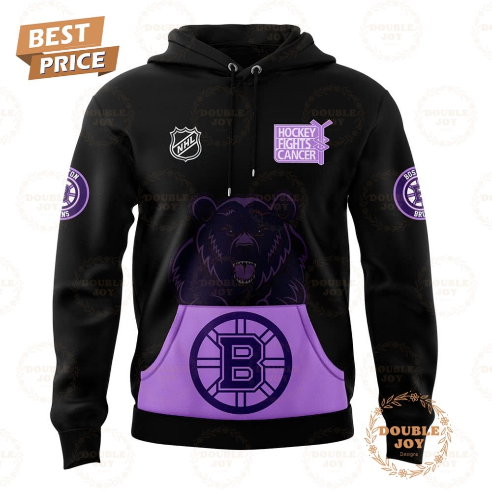 Boston Bruins Hockey Fights Cancer 25Th Anniversary Hoodie - Image 2