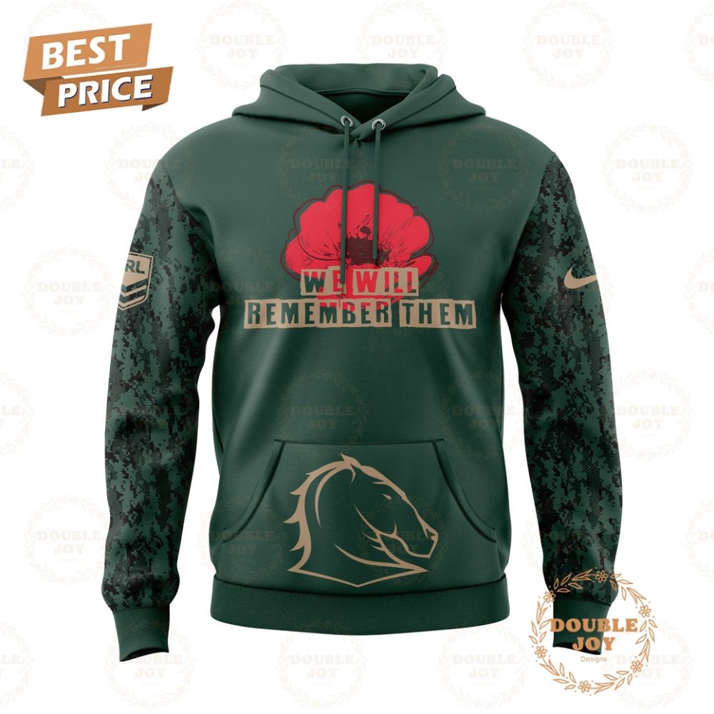 Brisbane Broncos We Will Remember Anzac Day Hoodie - Image 2