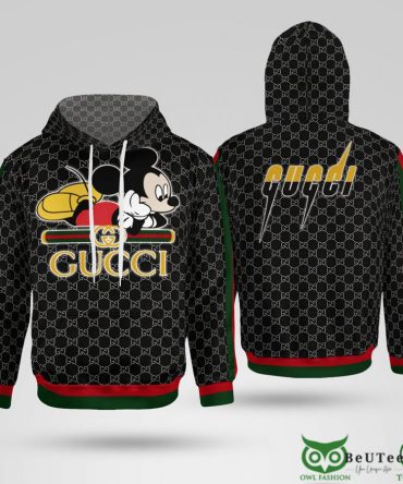 Limited Gucci Mickey Mouse Black 3D Hoodie