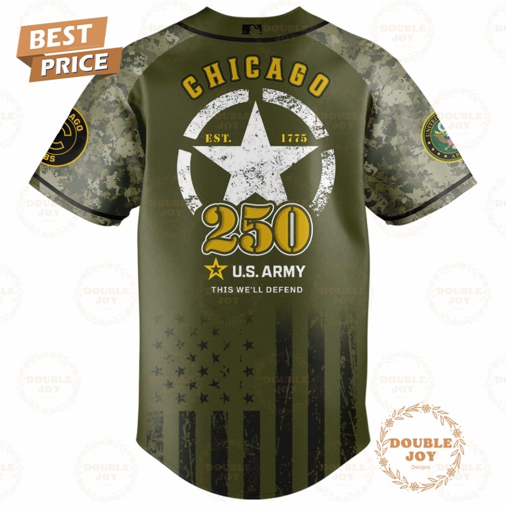 Chicago Cubs U.S. Army'S 250Th Limited Edition Baseball Jersey - Image 3