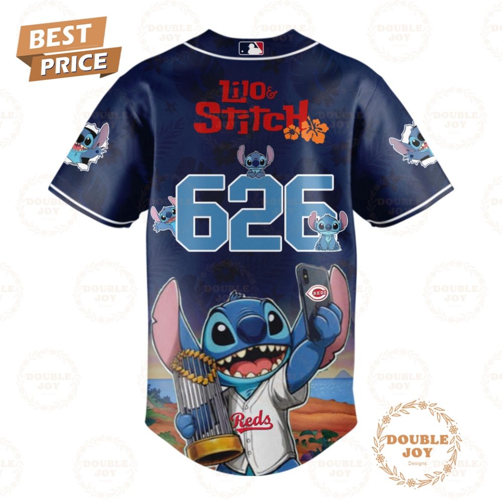 Cincinnati Reds 2025 Lilo And Stitch 626 Special Edition Baseball Jersey - Image 3