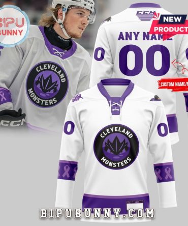 Cleveland Monsters Hockey Fight Cancer Hockey Jersey