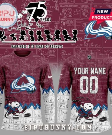 Colorado Avalanche 75Th Anniversary Peanuts Hockey Jersey