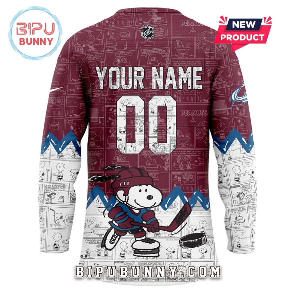 Colorado Avalanche 75Th Anniversary Peanuts Hockey Jersey - Image 3