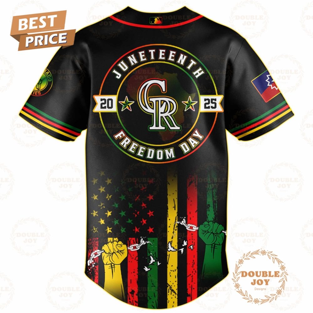 Colorado Rockies Juneteenth Freedom Day 2025 Special Edition Baseball Jersey - Image 3