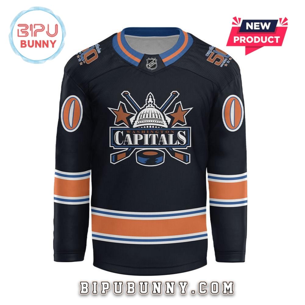 Custom Washington Capitals 50Th Anniversary Hockey Jersey - Image 2