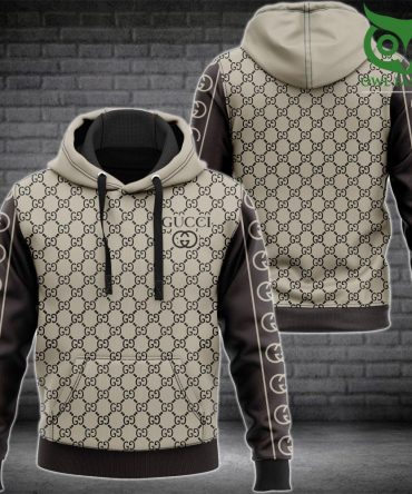 Luxury Gucci Grey And White Hoodie