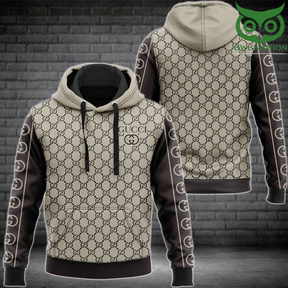 Luxury Gucci Grey And White Hoodie