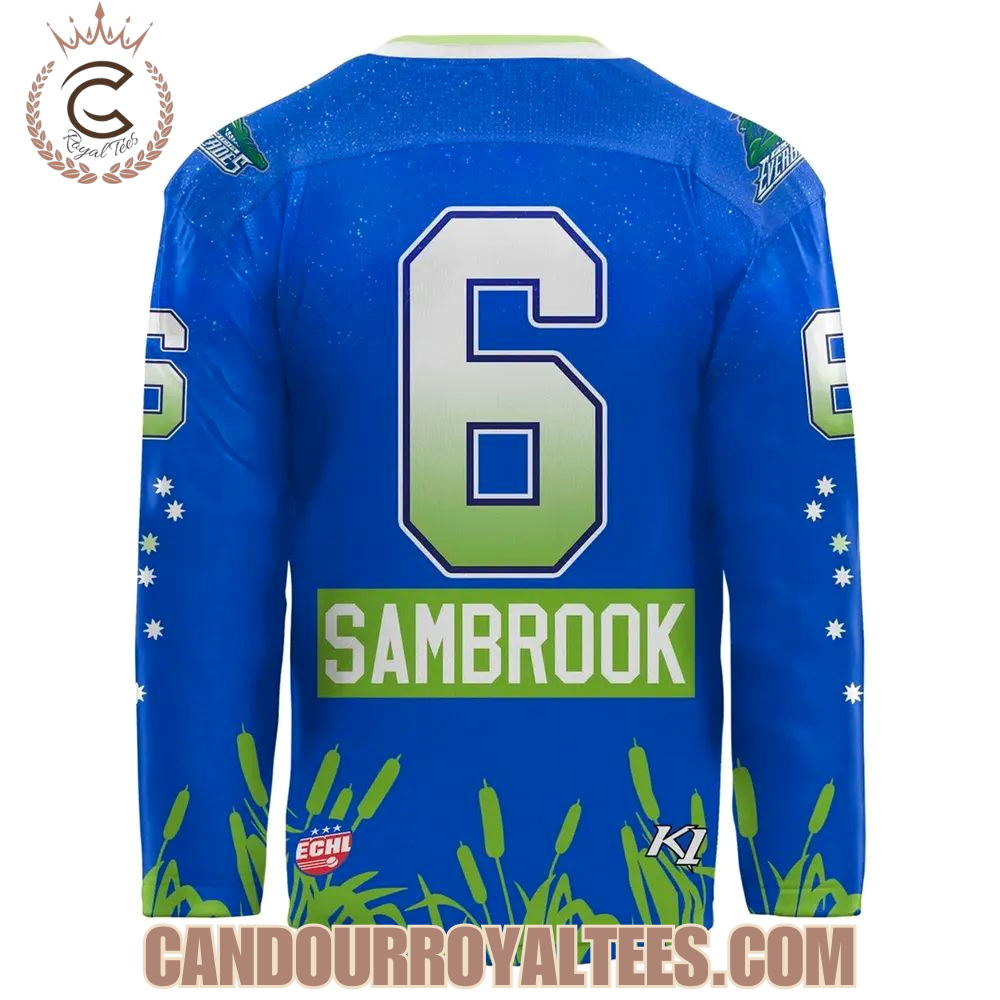 Florida Everblades X Jordan Sambrook’S Home 239 Jersey - Image 3