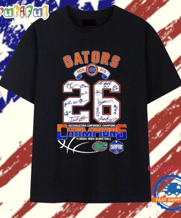 Florida Gators Men’S Basketball 26 Sec Champions Signatures T Shirt