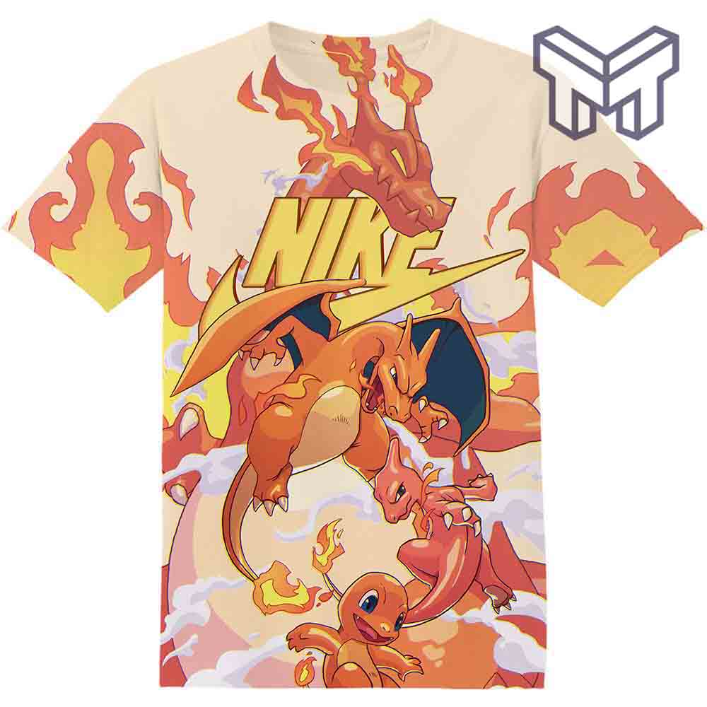 Gaming Pokemon Charmander Charmeleon Charizard Evolution Fan 3D T-Shirt ,All Over 3D Printed Shirts
