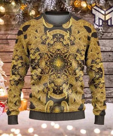 Gianni Versace Golden 3D Ugly Sweater Luxury Brand Clothing Clothes Outfit