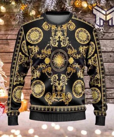 Gianni Versace Pattern 3D Ugly Sweater Luxury Brand Clothing Clothes Outfit