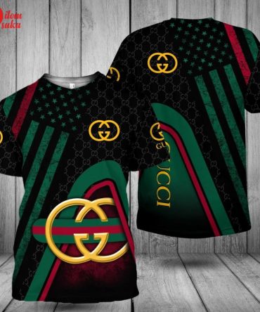 Gucci Black Green Luxury Brand T-Shirt For Men Women
