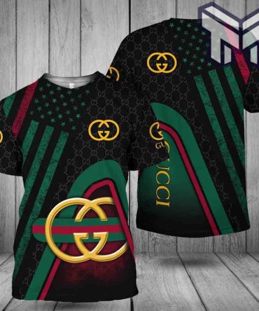 Gucci Shirt, Gucci Black Green Luxury Brand T-Shirt For Men Women