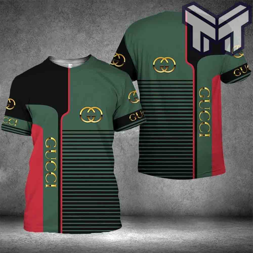 Gucci Shirt, Gucci Green Black Luxury Brand T-Shirt Outfit For Men Women - Image 2