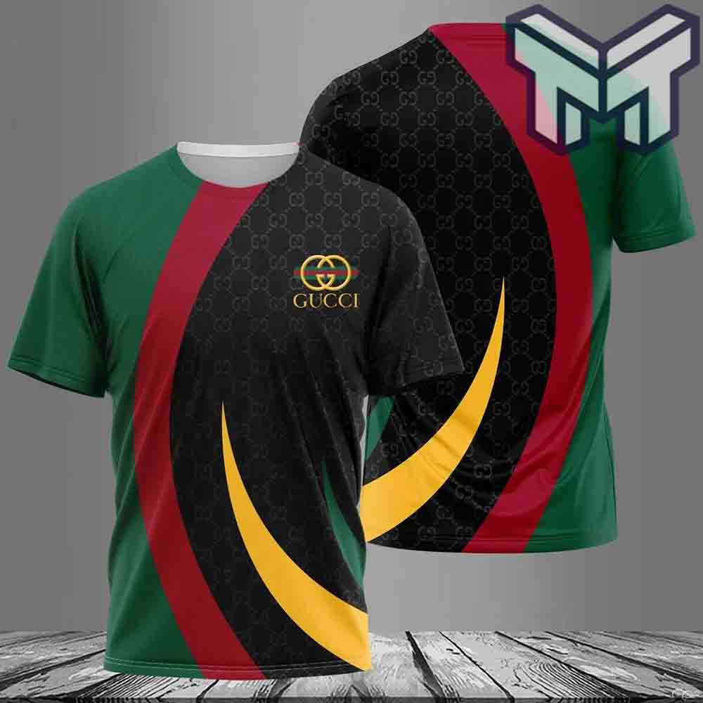 Gucci Shirt, Gucci Green Black Luxury Brand T-Shirt Outfit For Men Women