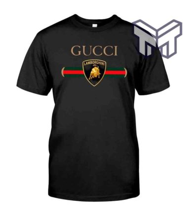 Gucci Shirt, Gucci Lamborghini Black Luxury Brand T-Shirt Gift For Men Women Special Gift