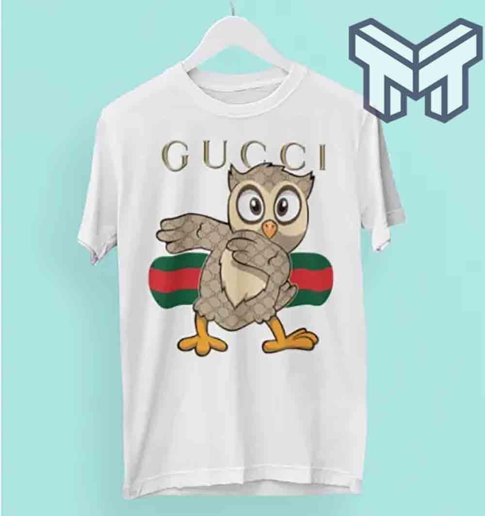 Gucci Shirt, Gucci Owl White Luxury Brand T-Shirt Gift For Men Women - Image 2