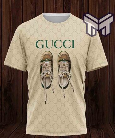 Gucci Shirt, Gucci Shoes Beige Luxury Brand T-Shirt Outfit For Men Women