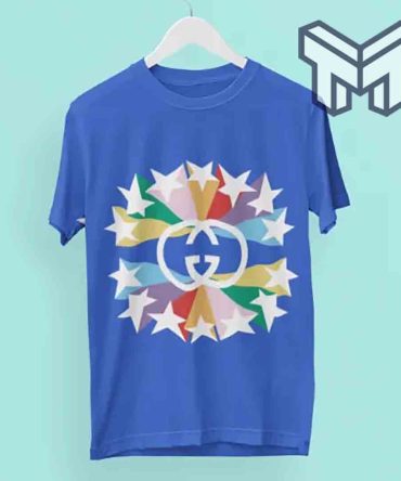 Gucci Shirt, Gucci Star Blue Luxury Brand T-Shirt Gift For Men Women