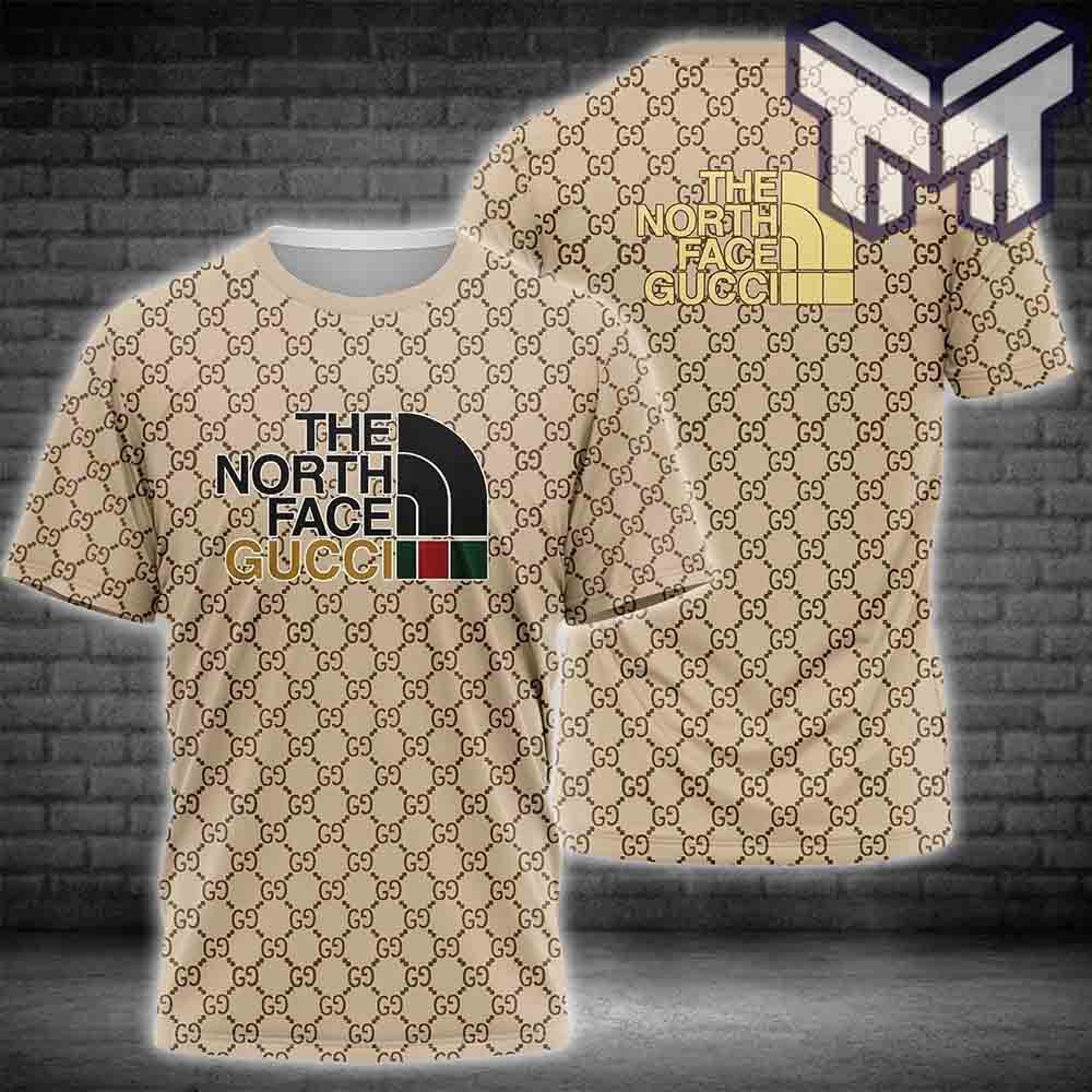 Gucci Shirt, Gucci The North Face Beige Luxury Brand T-Shirt Outfit For Men Women