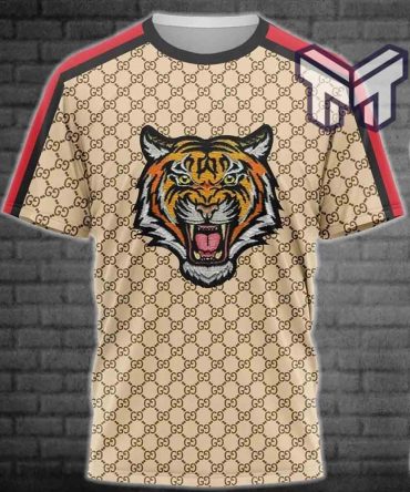 Gucci Shirt, Gucci Tiger Beige Luxury Brand T-Shirt Outfit For Men Women