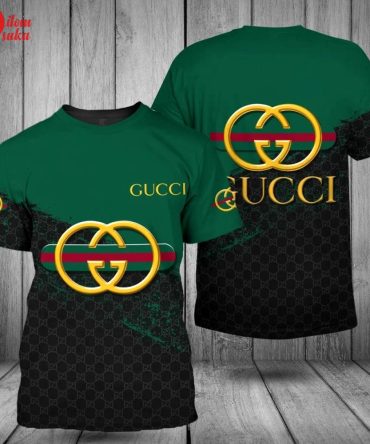 Gucci Yellow Logo Green Black Luxury Brand T-Shirt Outfit For Men Women