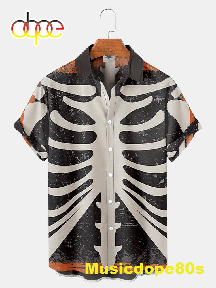 Halloween Skull Stand Print Shirt