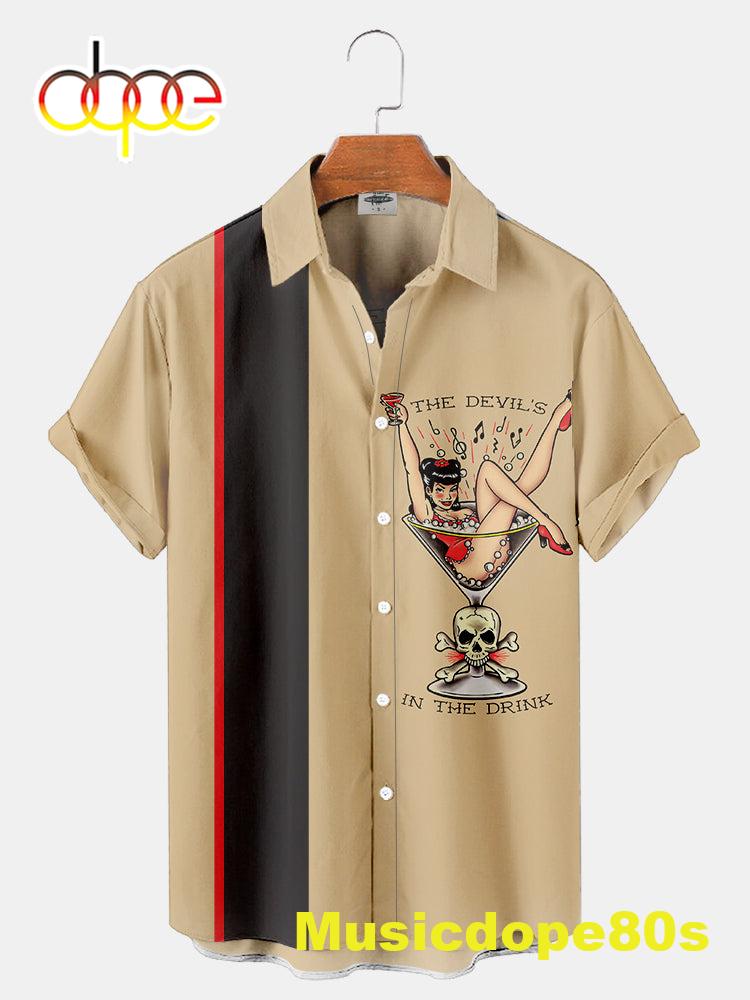 Halloween The Devil'S In The Drink Print Shirt