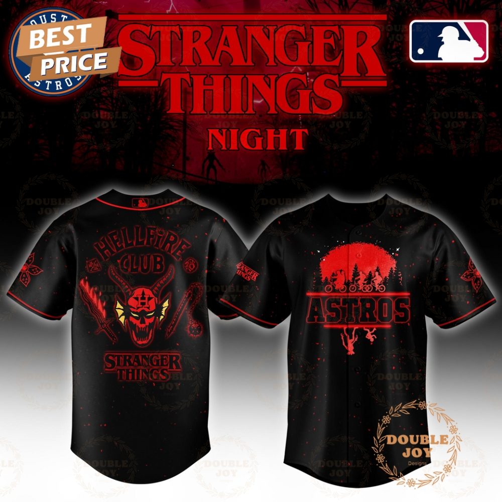 Houston Astros Stranger Things Night Hell Fire Club Limited Edition Baseball Jersey