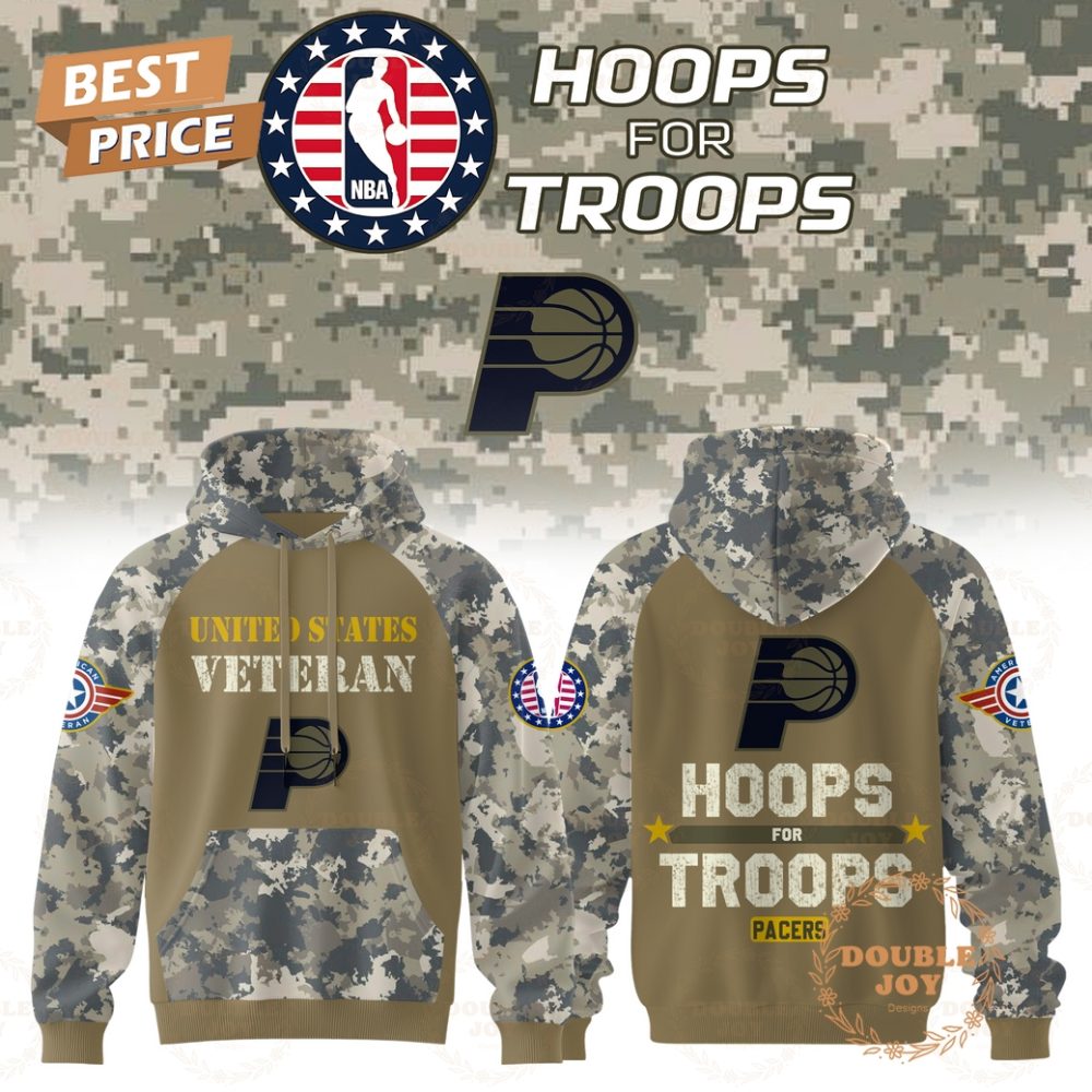 Indiana Pacers Nba X Hoops For Troops 2025 Hoodie