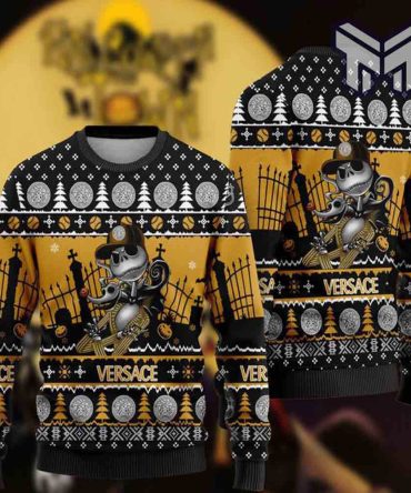 Jack Skellington Versace 3D Ugly Christmas Sweater