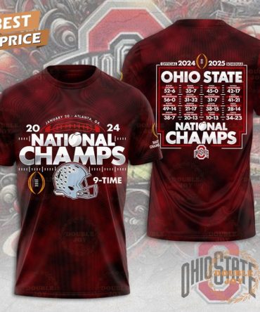 January 20 - Atlanta, Ga 2024-2025 National Champs 9-Times Ohio State Buckeyes Ncaa T-Shirt, Hoodie