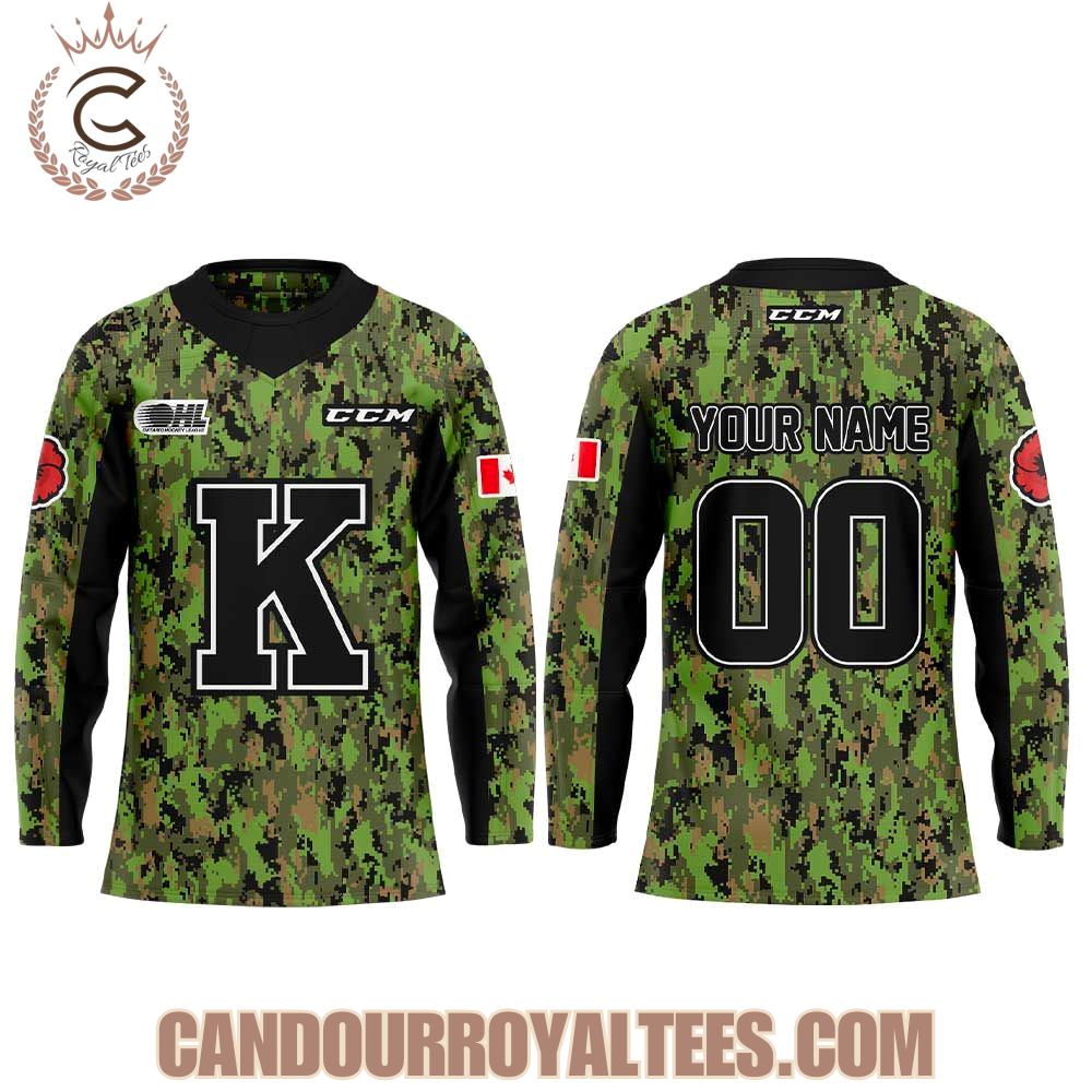 Kingston Frontenacs Special Canadian Forces Uniforms Hockey Jersey - Image 2