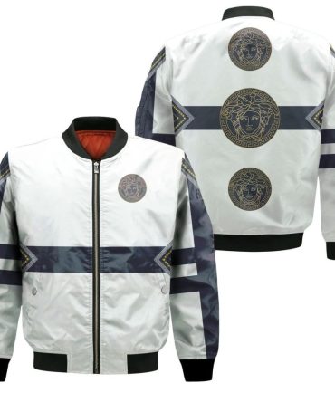 Versace White Luxury Brand Premium Bomber Jacket Outfit For Men Women