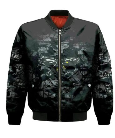 Liu Brooklyn Blackbirds Bomber Jacket 3D Printed Camouflage Vintage