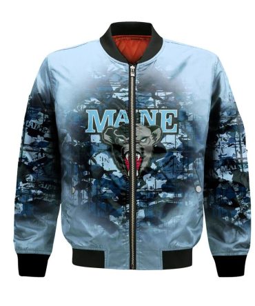 Maine Black Bears Bomber Jacket 3D Printed Camouflage Vintage
