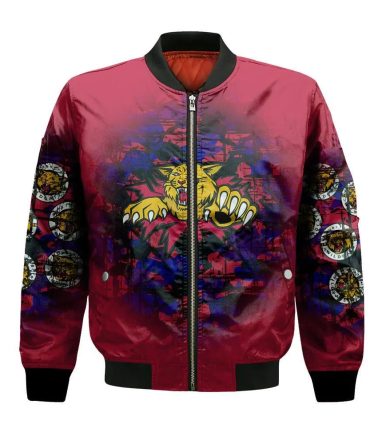 Moncton Wildcats Bomber Jacket 3D Printed Camouflage Vintage