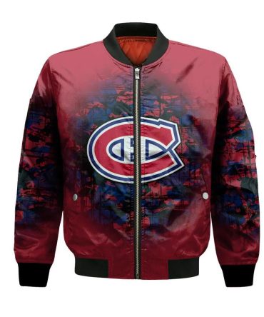 Montreal Canadiens Bomber Jacket 3D Printed Camouflage Vintage
