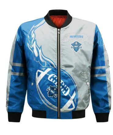 New Orleans Privateers Bomber Jacket 3D Printed Flame Ball Pattern