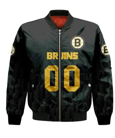 Boston Bruins Bomber Jacket 3D Printed Team Logo Custom Text And Number