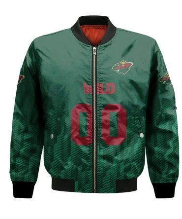 Minnesota Wild Bomber Jacket 3D Printed Team Logo Custom Text And Number