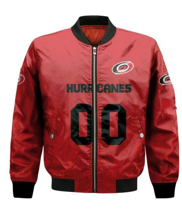 Carolina Hurricanes Bomber Jacket 3D Printed Team Logo Custom Text And Number