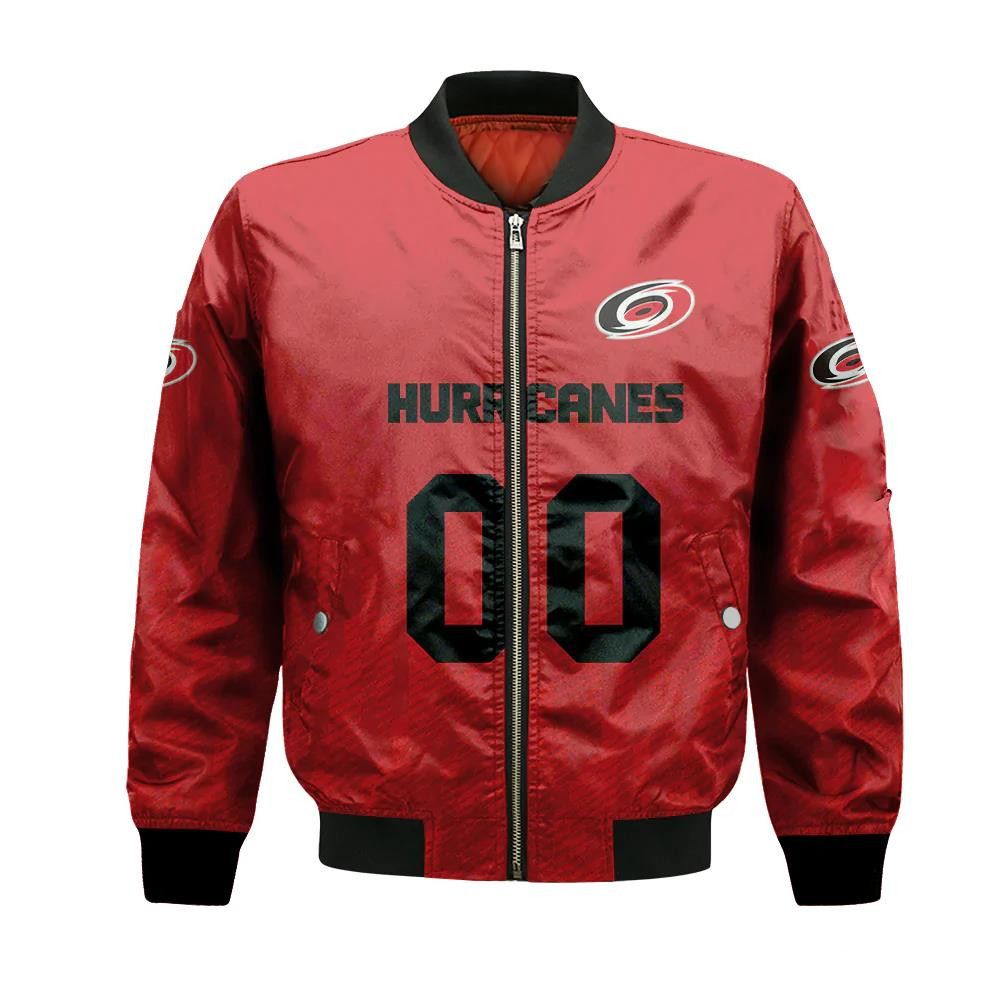 Carolina Hurricanes Bomber Jacket 3D Printed Team Logo Custom Text And Number