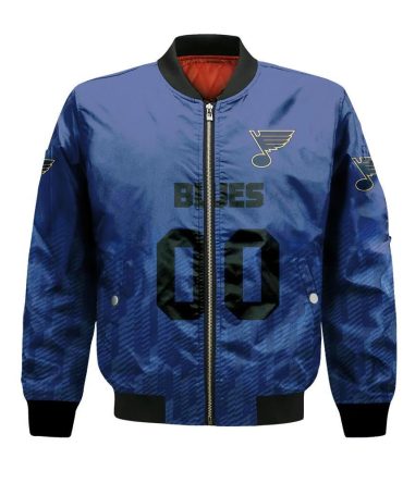 St. Louis Blues Bomber Jacket 3D Printed Team Logo Custom Text And Number