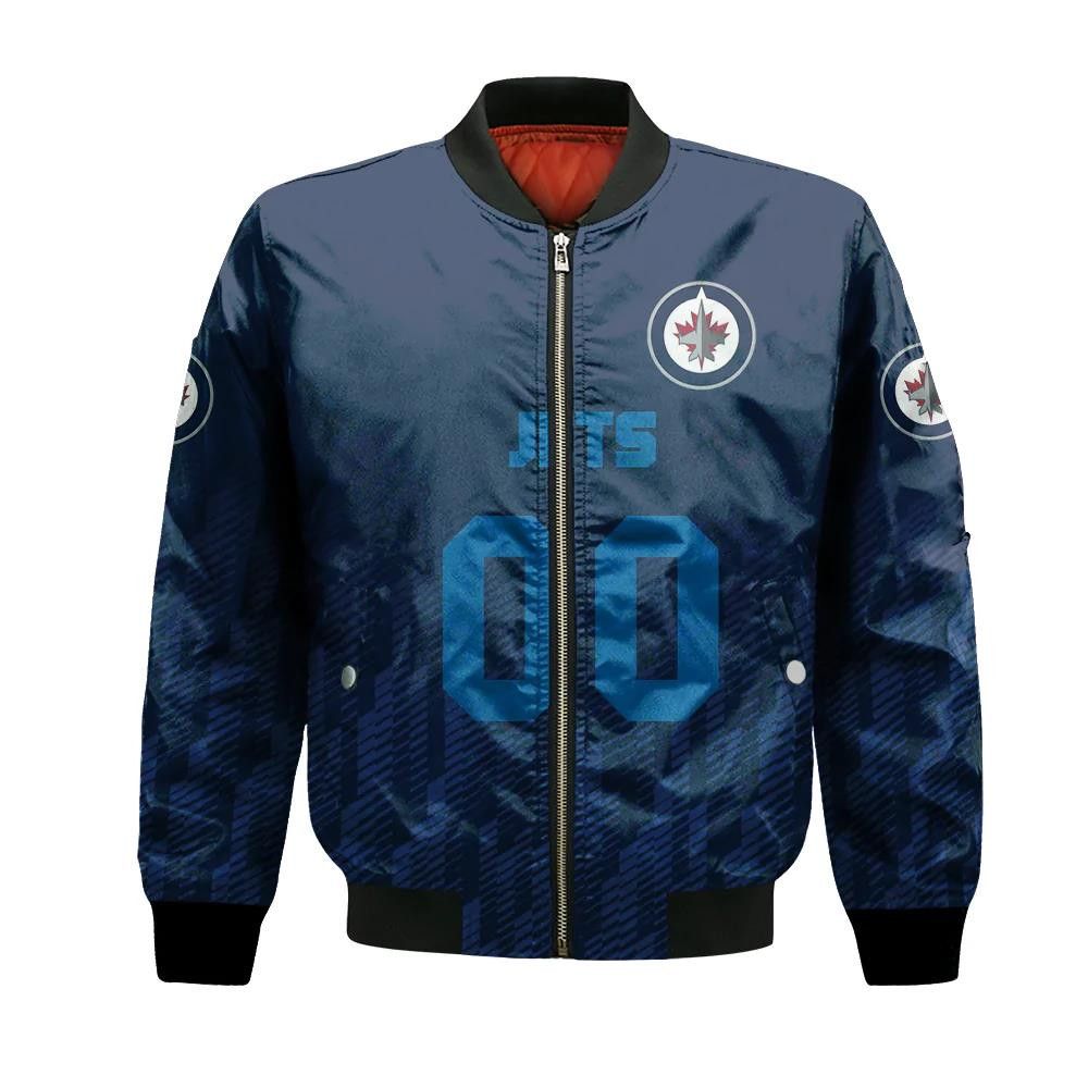Winnipeg Jets Bomber Jacket 3D Printed Team Logo Custom Text And Number